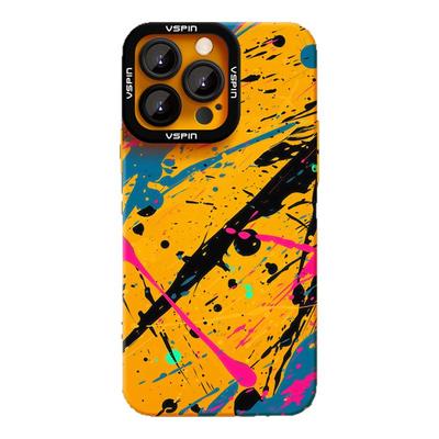 蓝黑油画手机壳适用苹果16promax新款iPhone15plus液态硅胶13简约14男女12情侣11软壳16e全包高级感超火防滑