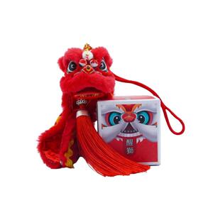 雄狮少年国潮舞狮汽车车载中控挂饰保平安招财保平安吊坠醒狮挂件