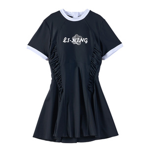 李宁大码游泳衣女款微胖mm200斤泡温泉女孩遮肉大胸连体显瘦泳装