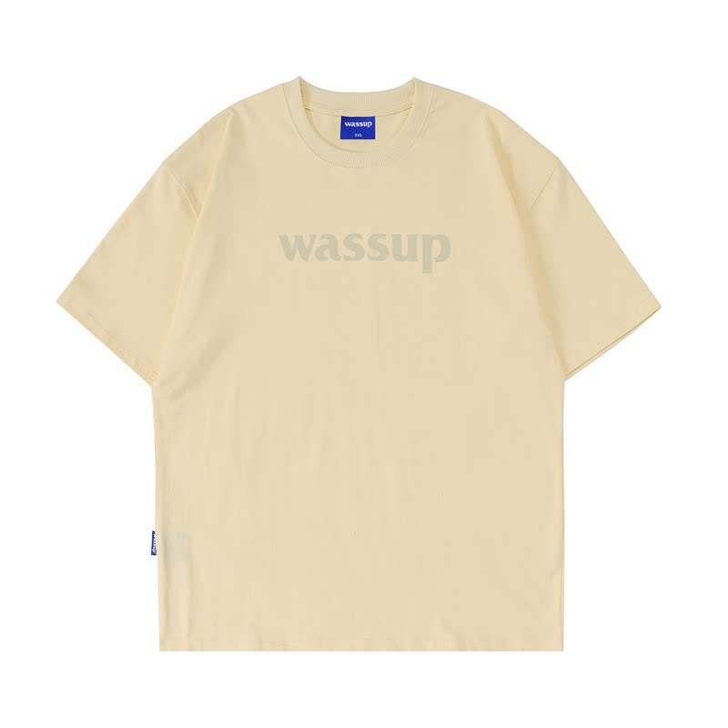 WASSUP潮牌字母印花情侣短袖T恤