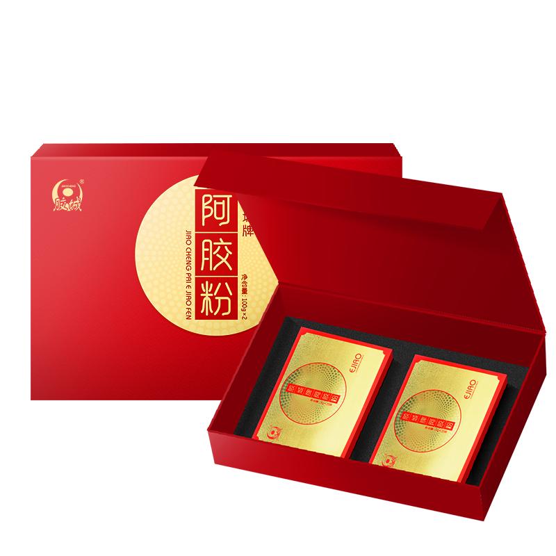 山東東阿膠城驢皮阿膠塊片原粉100g純阿膠速溶粉禮盒正品補品氣血