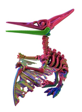 3D打印仿真动物恐龙模型玩具多色渐变炫酷骷髅翼龙玩具家居摆件