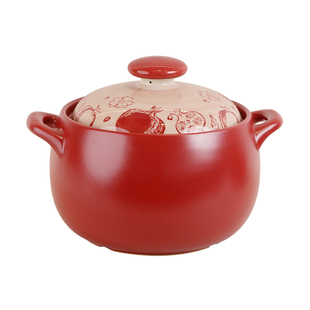 CookerBene中国红家用砂锅耐高温干烧不裂汤锅炖汤煲汤锅炖肉石锅