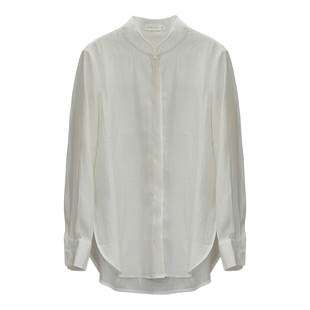 小鹿弥雅《怀玉》系列简约百搭新中式天丝长袖打底衬衫春夏防晒