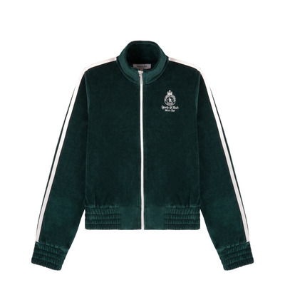 [秋冬新品]Sporty&Rich Tennis系列女士网球风徽章丝绒感运动外套