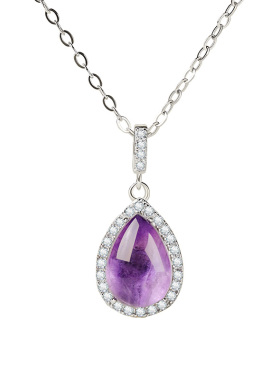 宫里上新紫水晶云锦吊坠