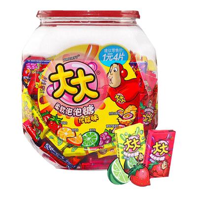 大大泡泡糖什锦味630g桶装150片