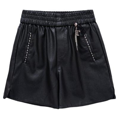 皮短裤女2024a字靴裤皮短裤