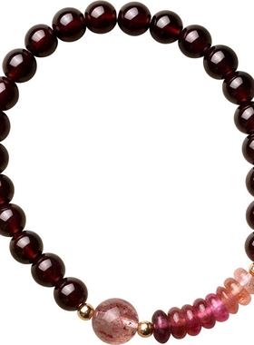 珠宝手串碧玺羊脂原创设计女烟紫