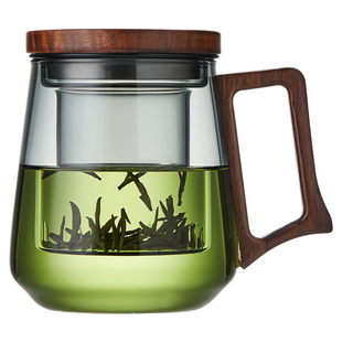 玻璃杯带把手泡茶杯办公室滤新款喝茶杯家用茶水分离绿茶杯花茶杯