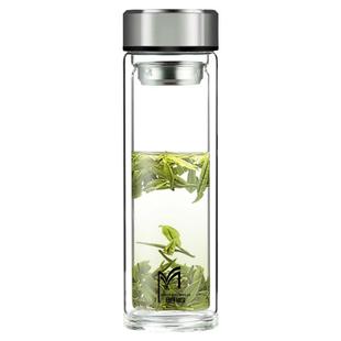 双层玻璃杯便携高硼硅喝水杯子家用男茶水分离泡茶杯个人专用定制