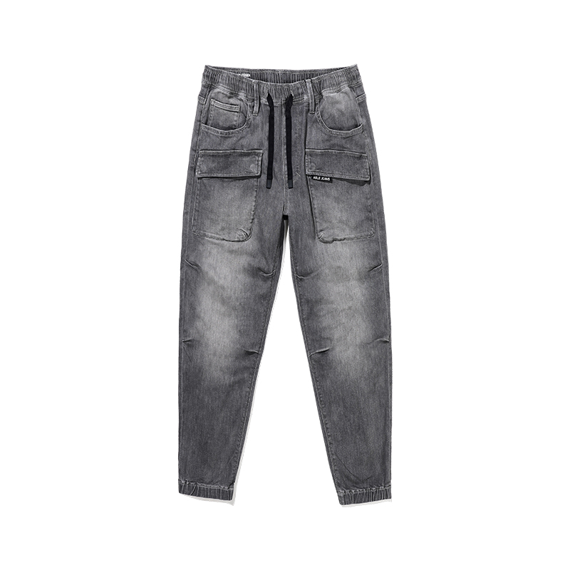 ABLE JEANS【工程師束腳滑板褲】男士水洗深煙灰工裝牛仔褲