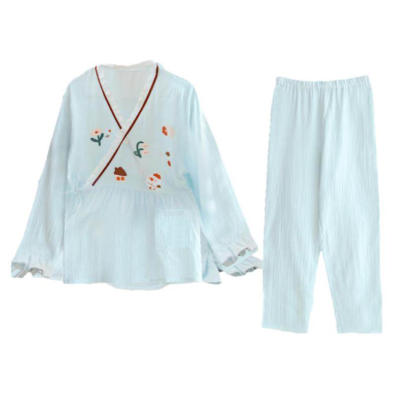 youban月子服春秋季空气纯棉产后孕妇睡衣夏薄款纱布哺乳家居服冬
