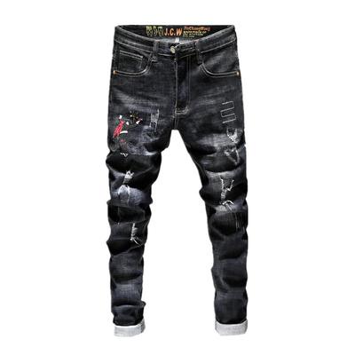 高街男裤刺绣高端牛仔裤男款