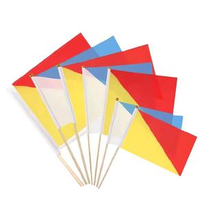 可可20*30cm30*45cm船用水手持信号旗帜子红黄海军手旗指挥旗语操表演旗手35*35 25*25厘米大学生军训手摇旗