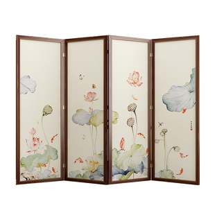 新中式屏风隔断实木进门玄关卧室大厅挡卫生间门客厅沙发座屏网红