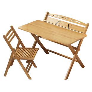 儿童学习桌免安装小学生家用书桌可折叠实木桌椅套装简易写字桌子