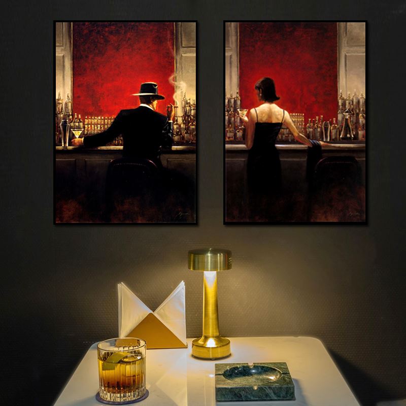 酒吧装饰画小众艺术法式复古挂画小酒馆墙面欧式餐厅吧台ktv壁画