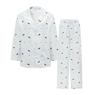 新年礼物】Not Just Pajama Pony小马真丝斜纹情侣款长袖睡衣套装
