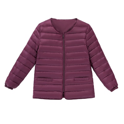 轻薄款圆领款90%白鸭绒羽绒内胆