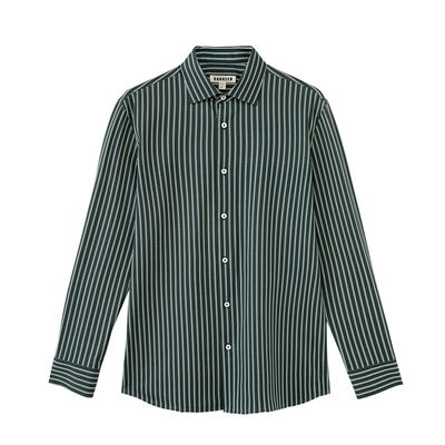 无束缚高回弹长绒棉针织长袖衬衫