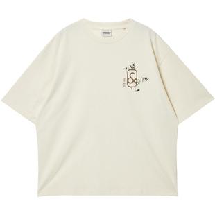 【重磅棉】杰克琼斯男装新款夏季宽松打底衫水墨熊猫短袖刺绣T恤