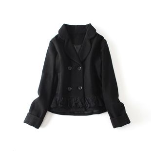 加厚毛呢小西装外套女士2022新款秋冬季韩版收腰黑色女款西服