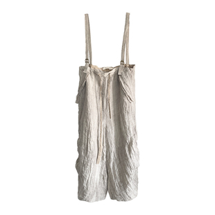 松弛感拉满~抽绳亚麻裤 宽松阔腿裤卡其背带裤休闲裤长裤InchLim