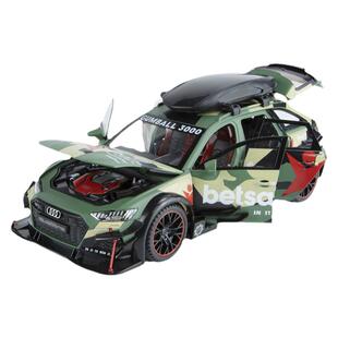金丽方1/24仿真合金汽车模型奥迪RS6瓦罐车改装开门回力摆件玩具