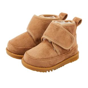 卡特兔雪地靴宝宝加厚加绒棉鞋男女童防滑棉靴儿童冬季软底保暖鞋