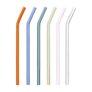 玻璃吸管非一次性食品级杯子喝水弯头弯曲珍珠奶茶粗吸管收纳加粗