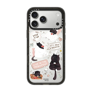 现货CASETiFY可爱睡觉摩卡猫自己好才是真的好适用苹果iPhone17 pro max手机壳磁吸16/15/14插画艺术ari套13