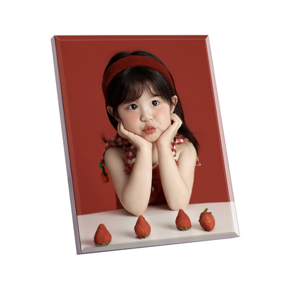 儿童照片定制水晶摆台皮革背板
