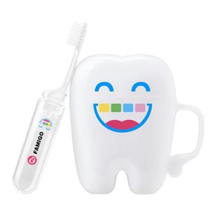 软毛折叠牙刷儿童便携牙刷杯套装旅行带盖牙具漱口杯进口刷毛