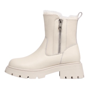 KISSCAT接吻猫秋冬季新款加厚保暖拉链冬靴厚底增高加绒雪地靴女