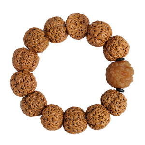 五瓣金刚菩提子手串男士尼泊尔精品文玩配饰雕刻貔貅盘玩佛珠单圈