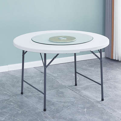 圆桌折叠可带转盘大圆台10人12人酒店户外家用吃饭桌子简约圆餐桌