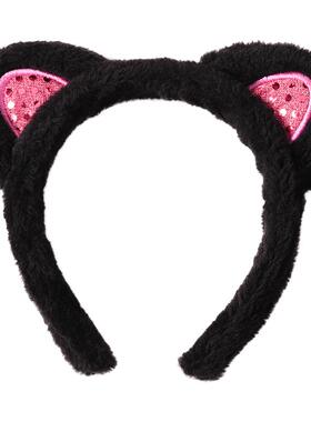 小s谢娜毛绒秋冬防滑猫耳朵发箍