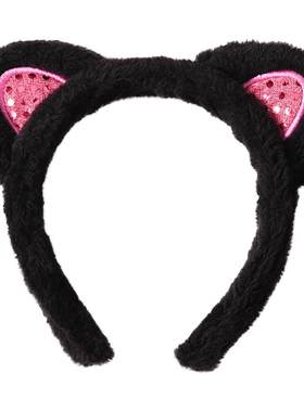 小s谢娜毛绒秋冬防滑猫耳朵发箍