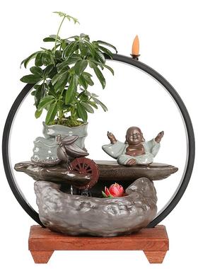 办公室桌面喷泉循环加湿流水摆件