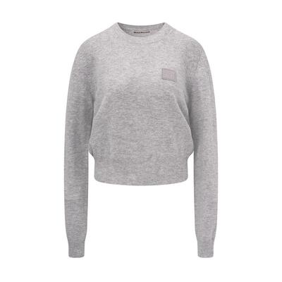 MardiMercredi字母毛针织衫圆领