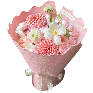 星语新款双色手撕东巴纸鲜花包装纸复古肌理花束包花材料花店资材