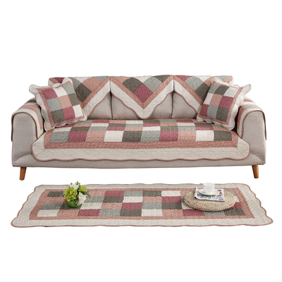 北欧风格四季通用防滑布艺沙发垫