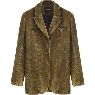 COCOBELLA环保水洗灯芯绒西装女复古老钱风休闲西服外套SI7025