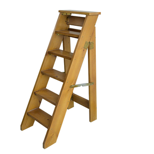 家用 实木人字梯 折叠梯凳花架木梯子书架木质收纳梯台阶踏步梯子