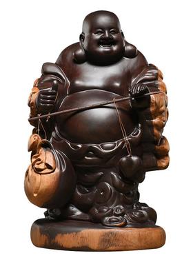 称心如意客厅装饰品红木弥勒佛像