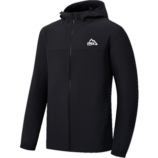 鸿星尔克风衣男2026夏季新款男士登山服软壳外套防泼水加绒衣夹克