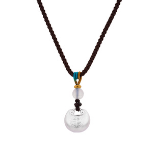 顺庆银楼S999纯银小胖福吊坠空心女士款古法民族风项链挂坠礼物