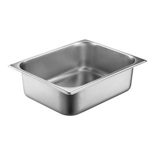 不锈钢盆长方形份数盆带盖方盆分数盘快餐车盒餐盆奶茶店果酱盒子