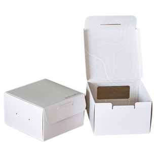 汝窑系列六寸八寸开窗生日蛋糕盒68寸甜品包装盒子巴斯克芝士